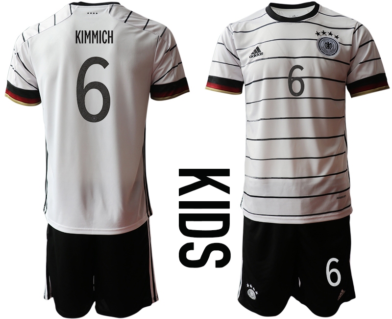 Youth 2021 European Cup Germany home white #6 Soccer Jersey